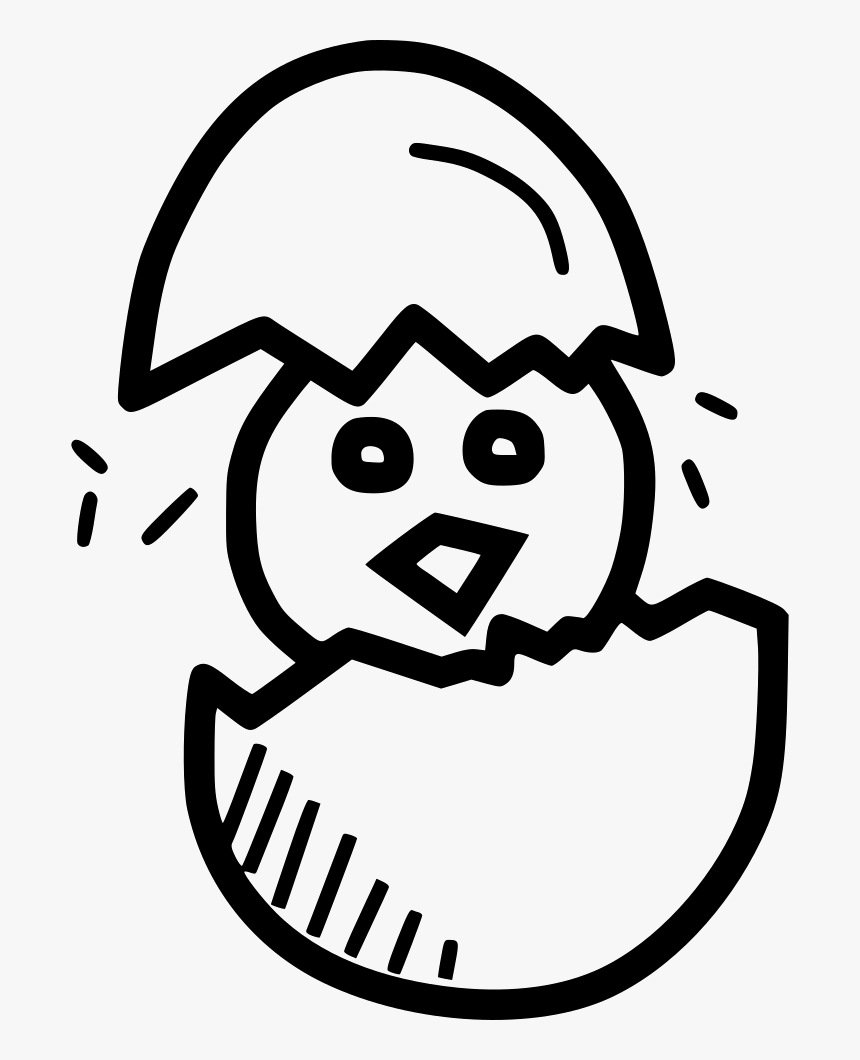 Chicken Chickling Hatch Cute Egg - Egg Hatch Clipart Black And White, HD Png Download, Free Download