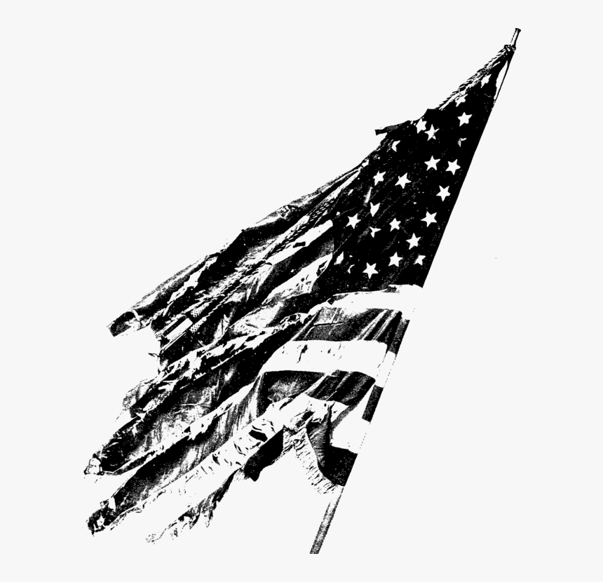 Blackandwhite,air Force,ground Attack Aircraft - Tattered Us Flag Transparent, HD Png Download, Free Download