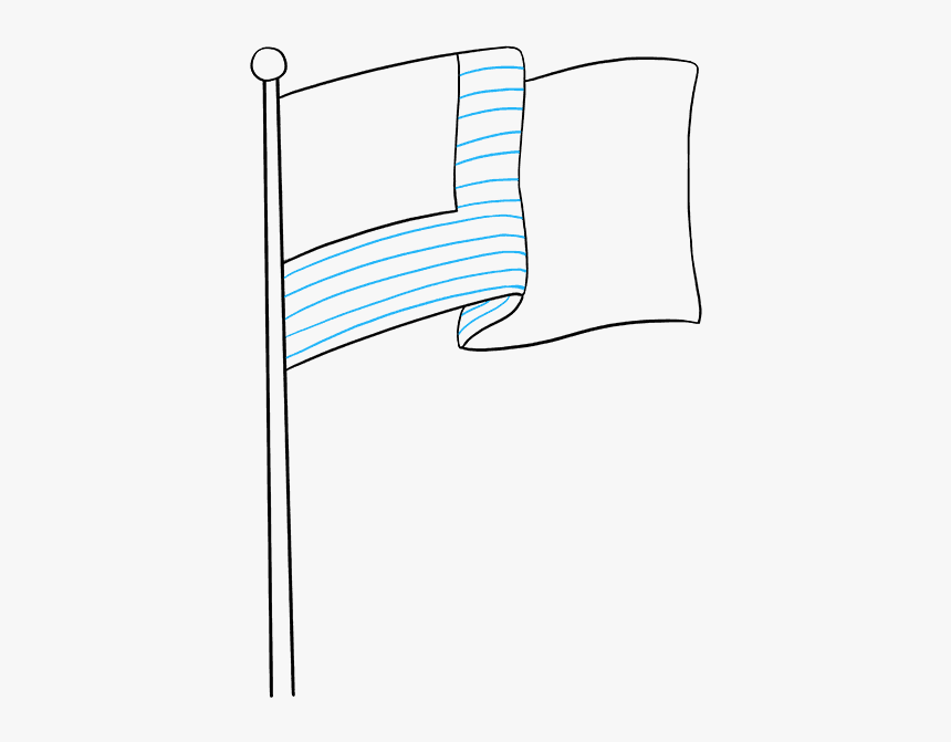 How To Draw American Flag - Draw A Waving Flag, HD Png Download, Free Download