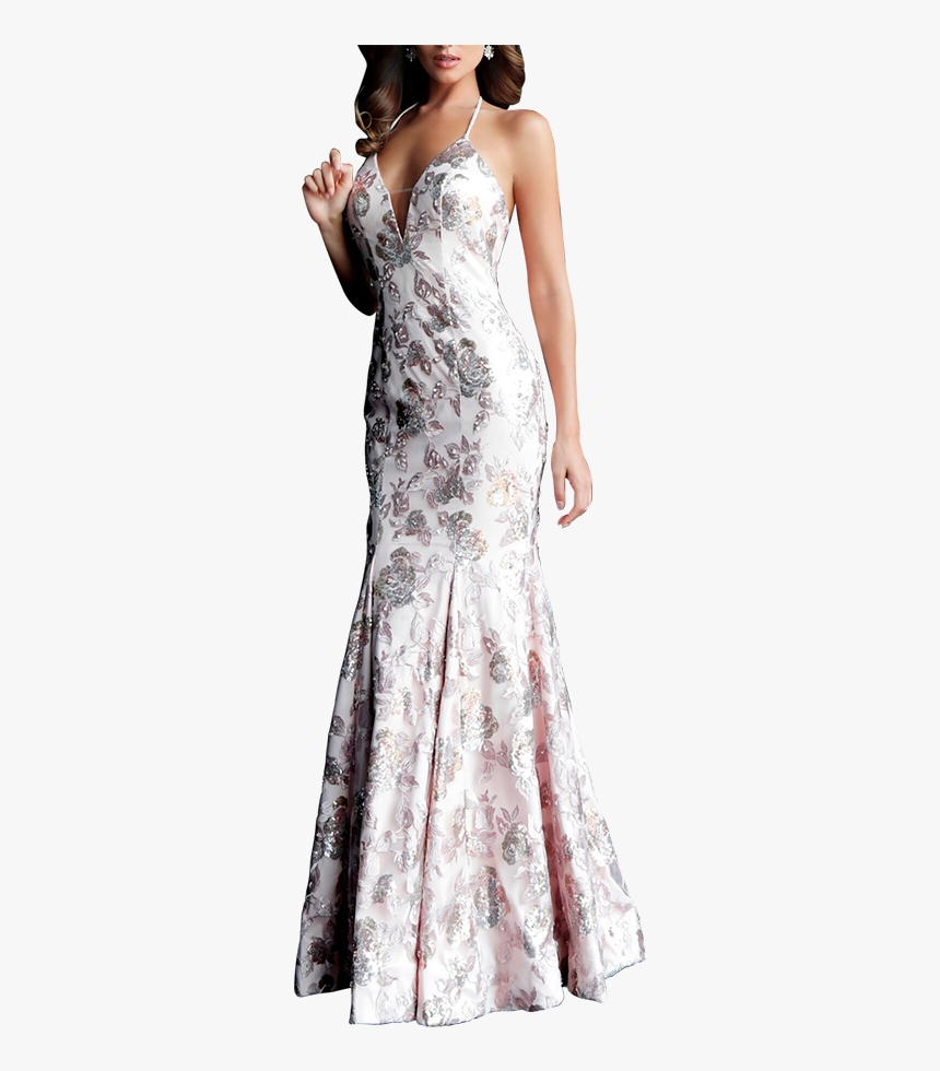 Georgia Dress - Jovani Floral Sequin Dress, HD Png Download, Free Download