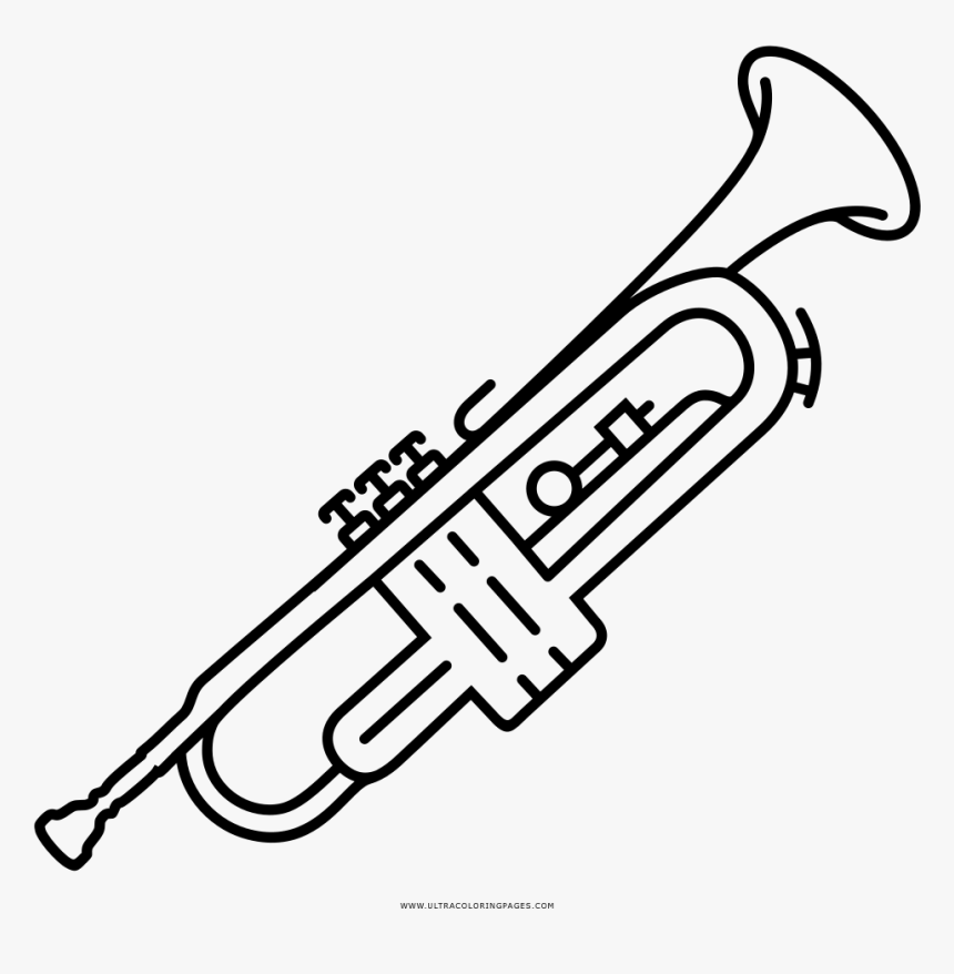 Trompeta Página Para Colorear - Imagenes Para Dibujar Trompeta, HD Png Download, Free Download