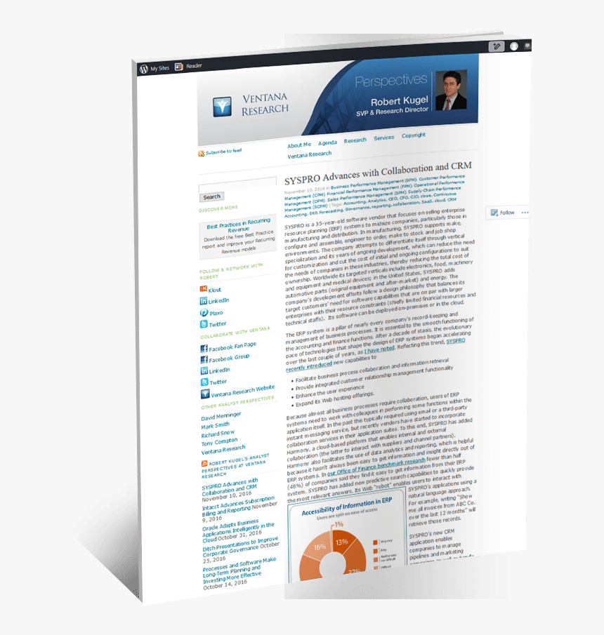 Ventana Research Syspro Advances With Erp Collaboration - Gadget, HD Png Download, Free Download