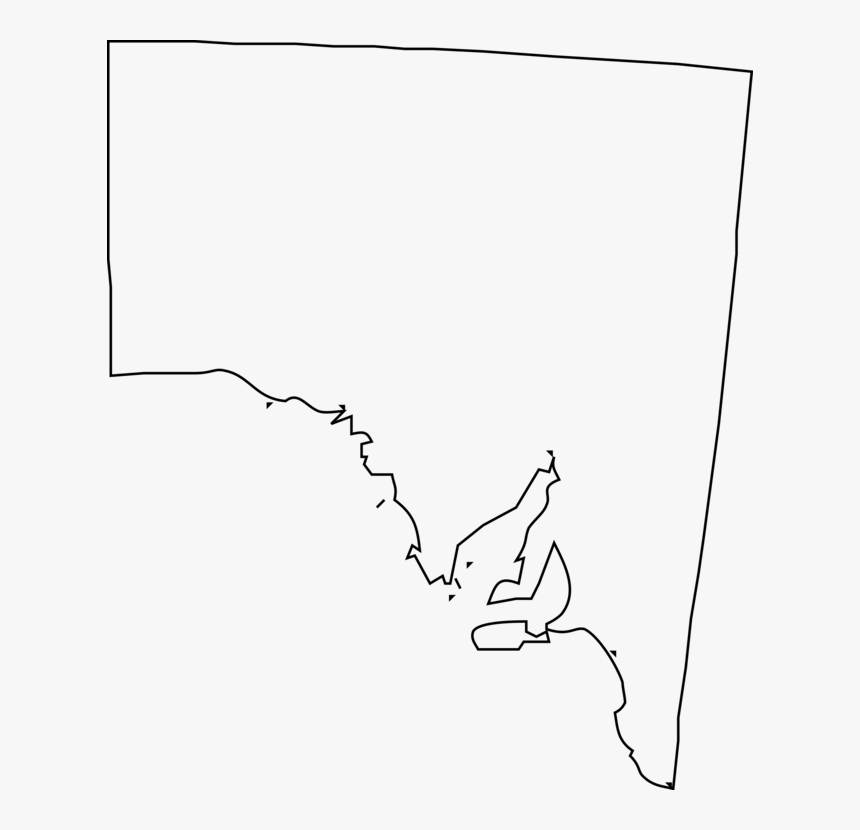 Line Art,angle,area - South Australia Map Outline, HD Png Download, Free Download