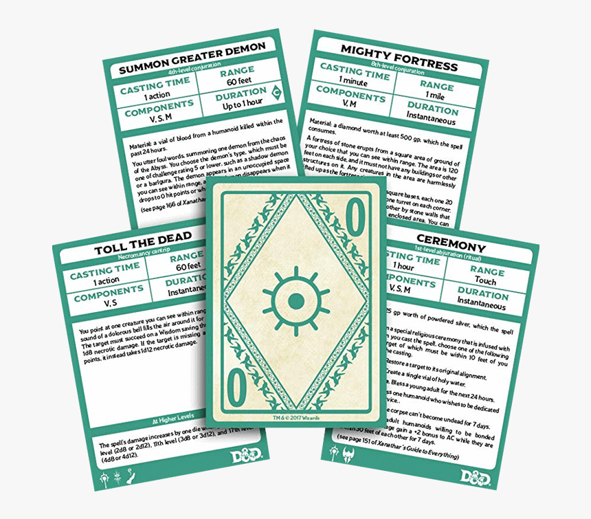 D&d Spellbook Cards"
 Class= - Xanathar's Guide Spellbook Cards, HD Png Download, Free Download