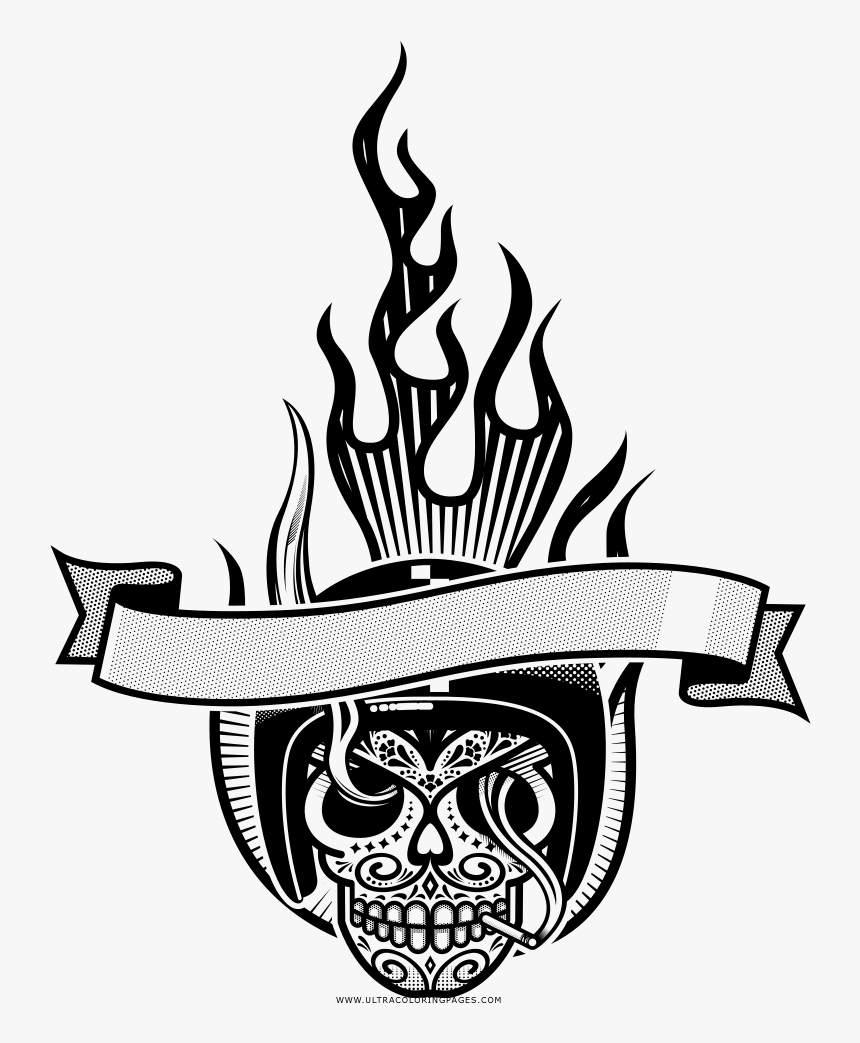 Calavera Coloring Page - Calaveras Para Colorear, HD Png Download, Free Download