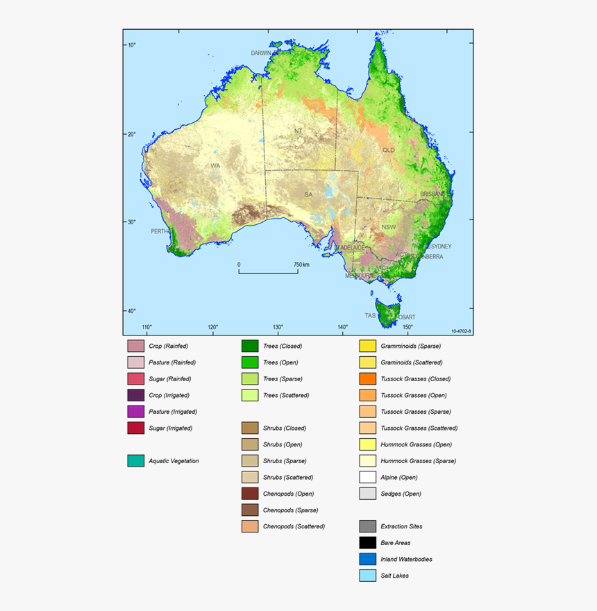 Land Cover Map Of Australia, HD Png Download, Free Download