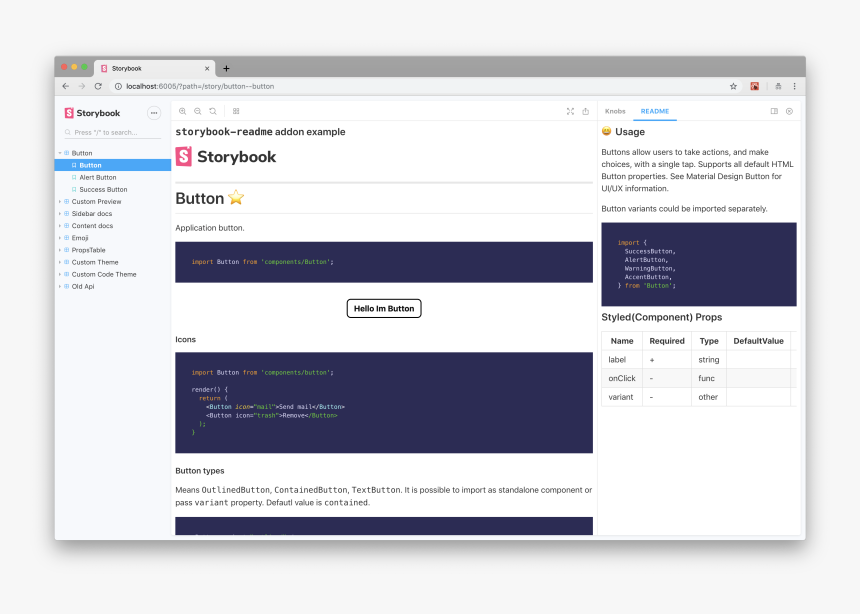 Storybook Readme Addon - Storybook Html, HD Png Download, Free Download