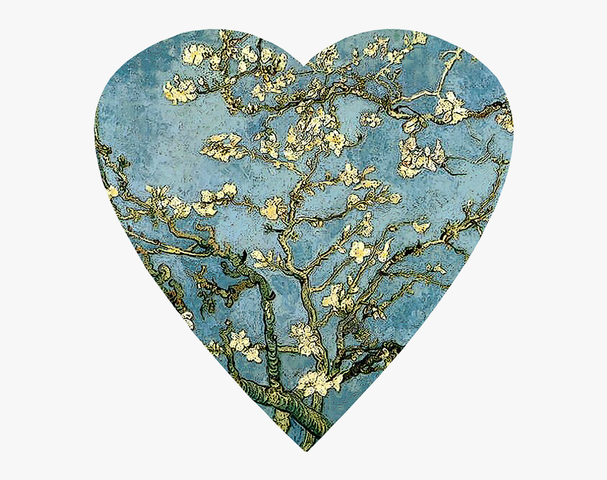 Blossoming Almond Tree Heart Classic Van Gogh Grunge - Van Gogh Blossoming Almond Tree, HD Png Download, Free Download