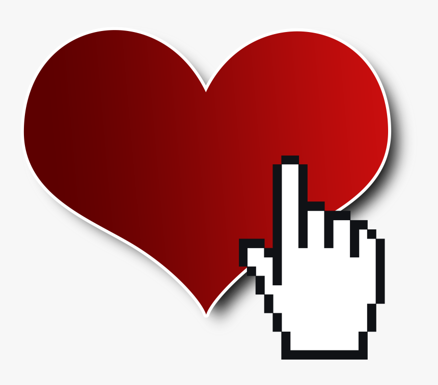 Click On Heart - Hand Cursor, HD Png Download, Free Download