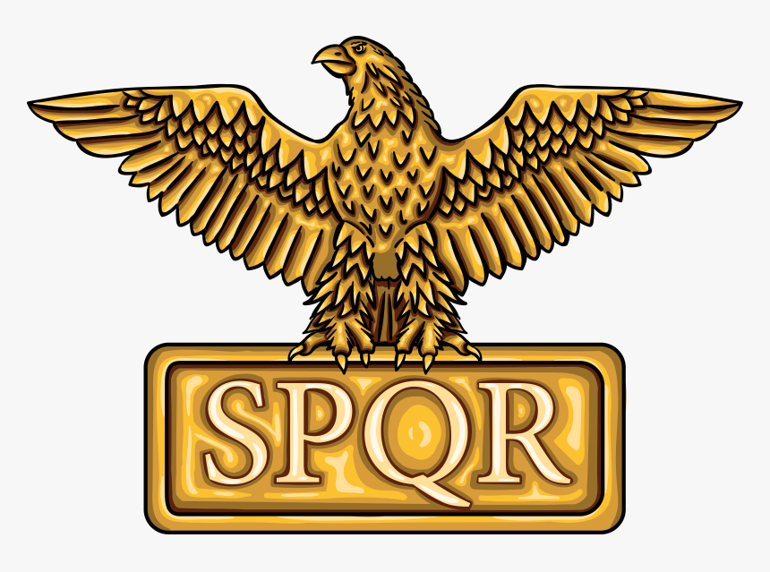 Golden Emblem Of Roman Empire Spqr With Eagle , Png - Roman Eagle