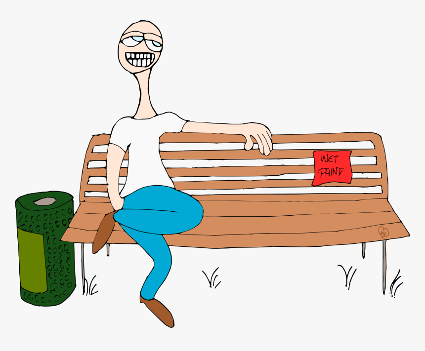 Wet Paint Clip Arts - Wet Paint Cartoon Bench, HD Png Download, Free Download