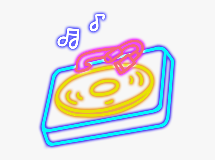 #music #neon #neonlight #lighting #cute #colorful #cd - Neon Music Png, Transparent Png, Free Download