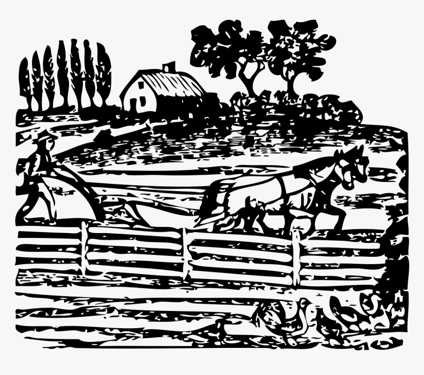 Farming, Vintage, Old, Historic, Horses, Field, Workers - Clip Art Farming, HD Png Download, Free Download