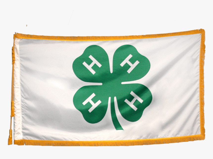 3’ X 5’ 4-h Flag With Fringe - 4 H Clover Gif, HD Png Download, Free Download