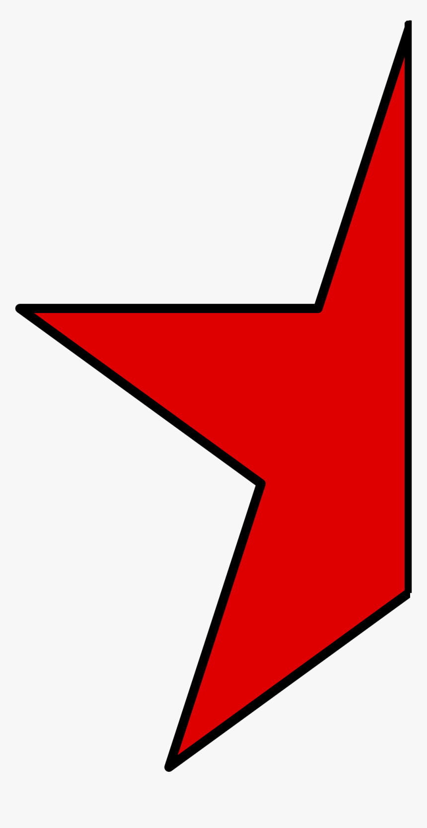 Half Red Star Png, Transparent Png, Free Download