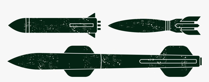 Rocket Silhouette Black And - World War 1 Missiles, HD Png Download, Free Download