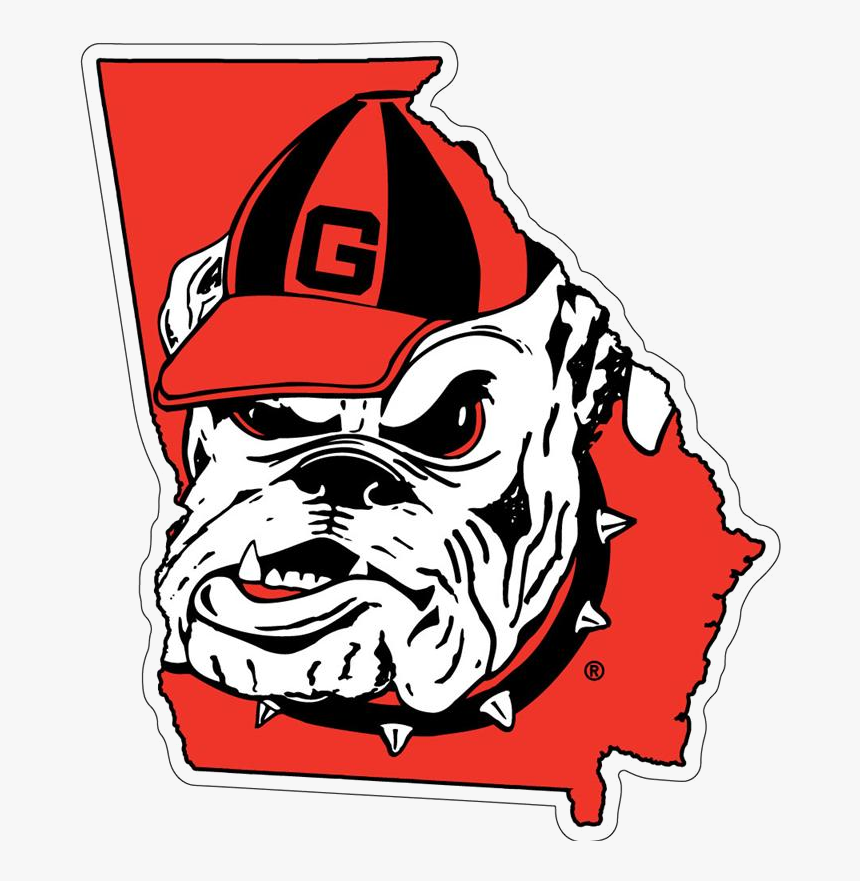 Georgia Bulldog Uga Bulldogs State With Logo Decal - Georgia Bulldogs Football Team, HD Png Download, Free Download