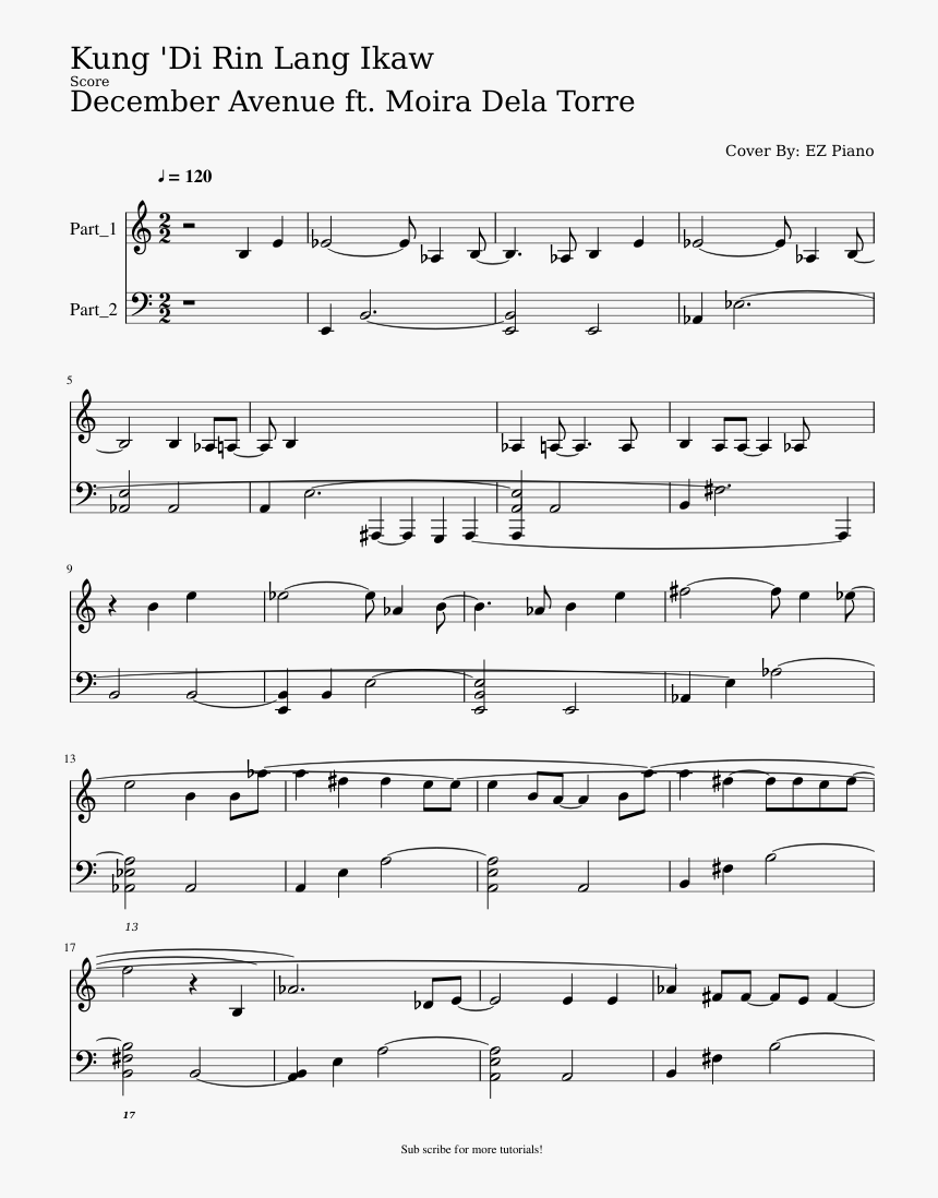 Kung Di Rin Lang Ikaw Piano Notes, HD Png Download, Free Download