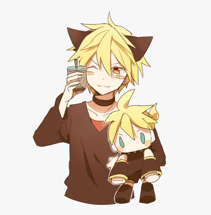 Kagamine Rin/len Vocaloid Chibi Anime Drawing - Kagamine Len X 96neko, HD Png Download, Free Download