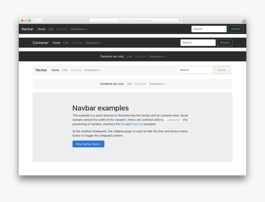 Bootstrap 4 Navbars - Bootstrap 4 Navbar Center, HD Png Download, Free Download