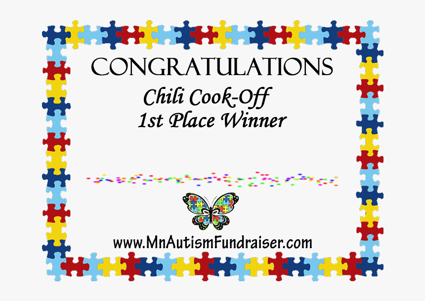 Chili Clipart 1st Place - First Place Chilli Cook Off Certificate, HD Png Download, Free Download