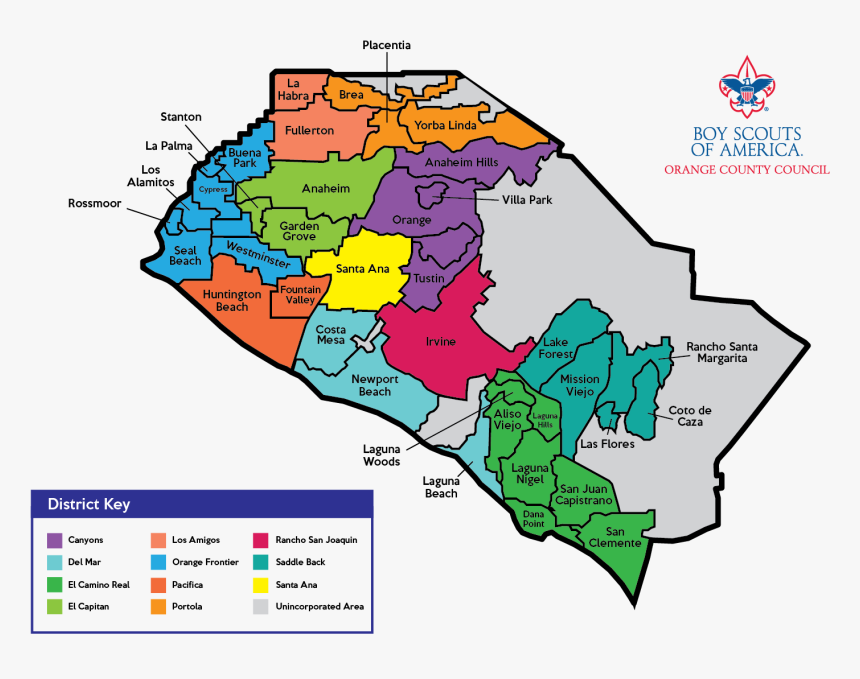 District Meeting Information - Map Of Orange County, HD Png Download, Free Download