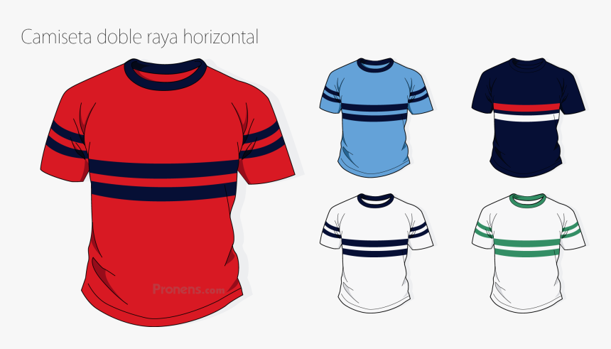 Camiseta Escolar Franja Horizontal Bicolor - Remeras Para Uniformes Escolares, HD Png Download, Free Download
