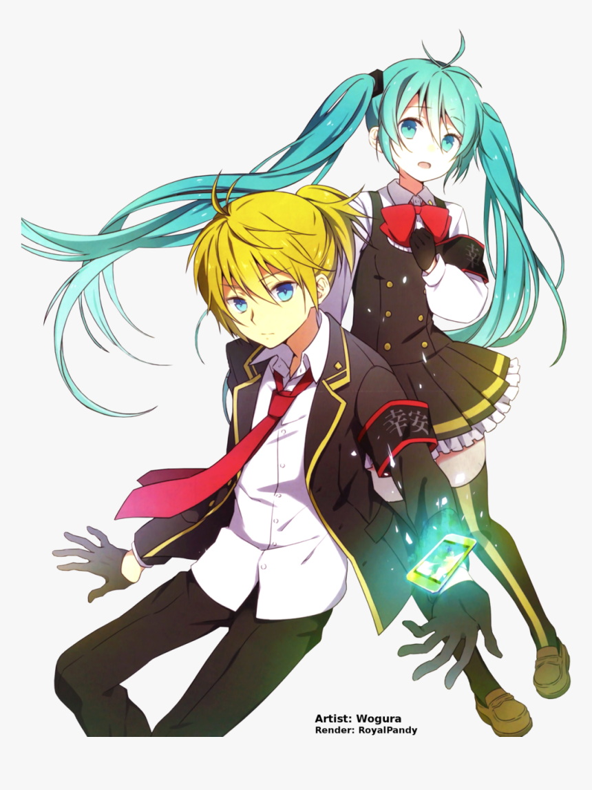 Transparent Miku Png - Hatsune Miku And Kagamine Len, Png Download, Free Download