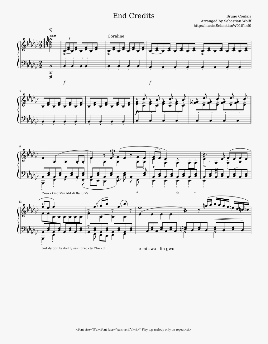 Coraline Exploration Piano Pdf, HD Png Download, Free Download