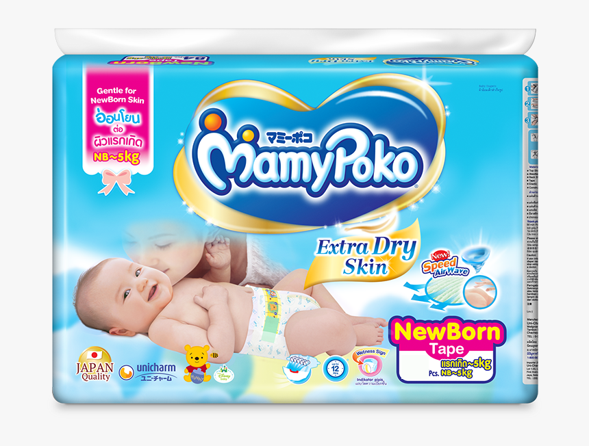 Mamypoko Extra Dry Skin - Mamy Poko Newborn Diapers, HD Png Download, Free Download