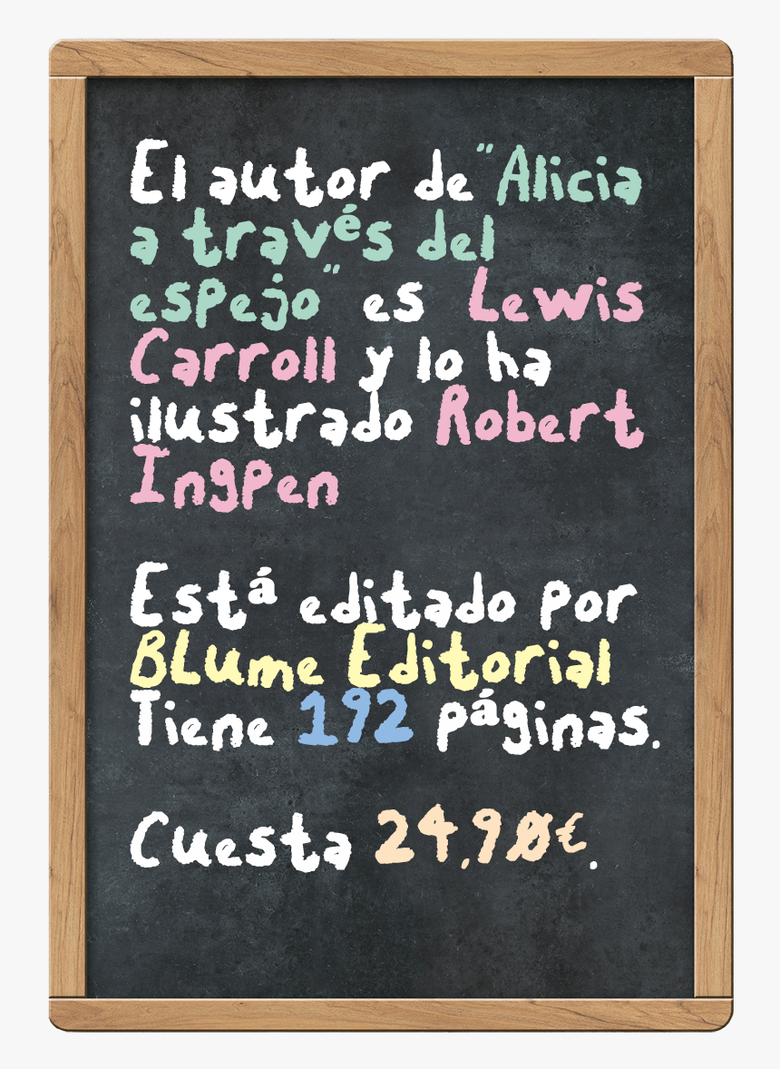 Info Alicia A Través Del Espejo - Blackboard, HD Png Download, Free Download