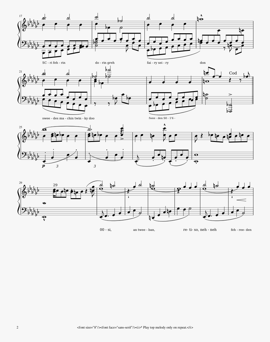 Light Of The Seven Piano Sheet Free, HD Png Download, Free Download