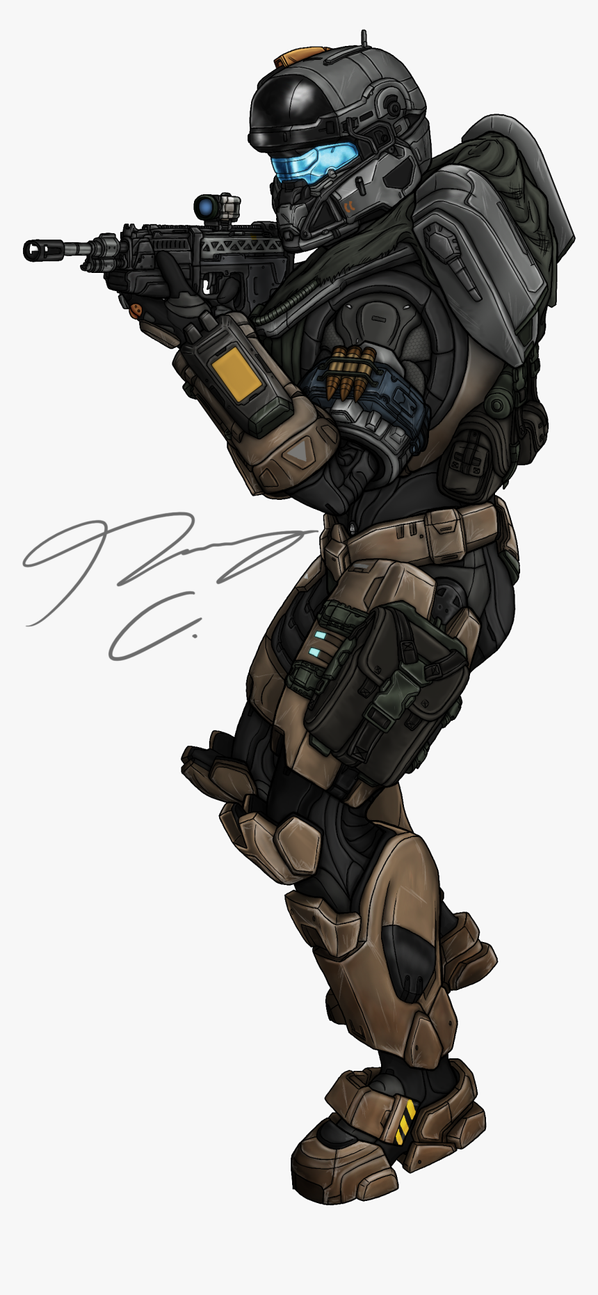 Spartan Colachsso - Halo Reach Spartan Concept Art, HD Png Download, Free Download