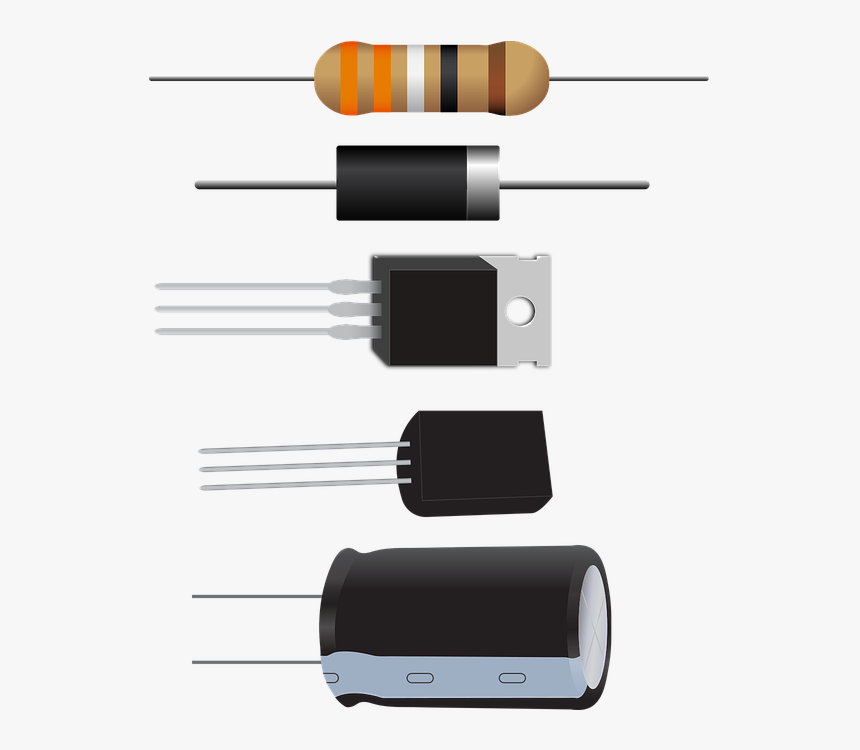 Diode, Resistor, Capacitor, Transistor, Electronic - Diode Capacitor, HD Png Download, Free Download