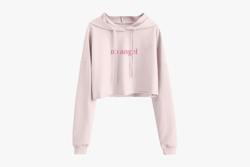 No Angel Blush Crop Hoodie - Crop Top Baby Pink Hoodie, HD Png Download, Free Download