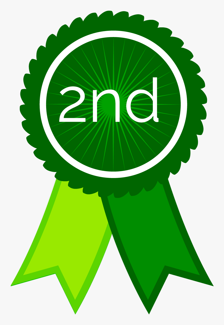 Clip Art 2nd Place Rosette Clipart - 2nd Place Ribbon Green, HD Png Download, Free Download