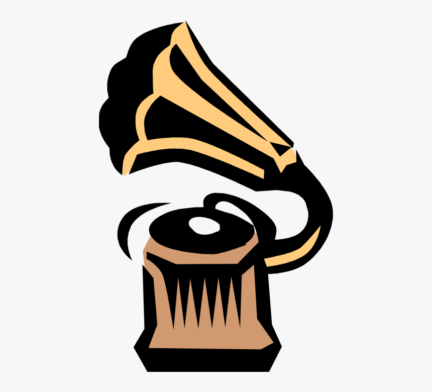 Vector Illustration Of Gramophone Phonograph Record, HD Png Download, Free Download