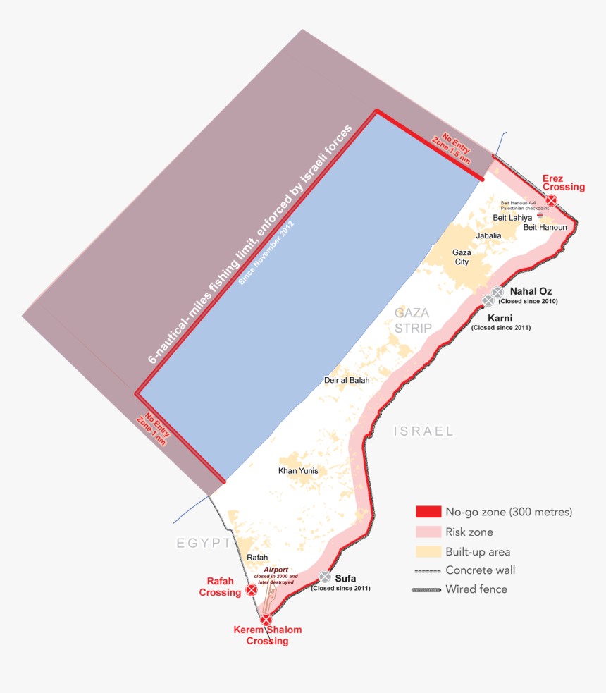 Gaza Strip Map 2018, HD Png Download, Free Download