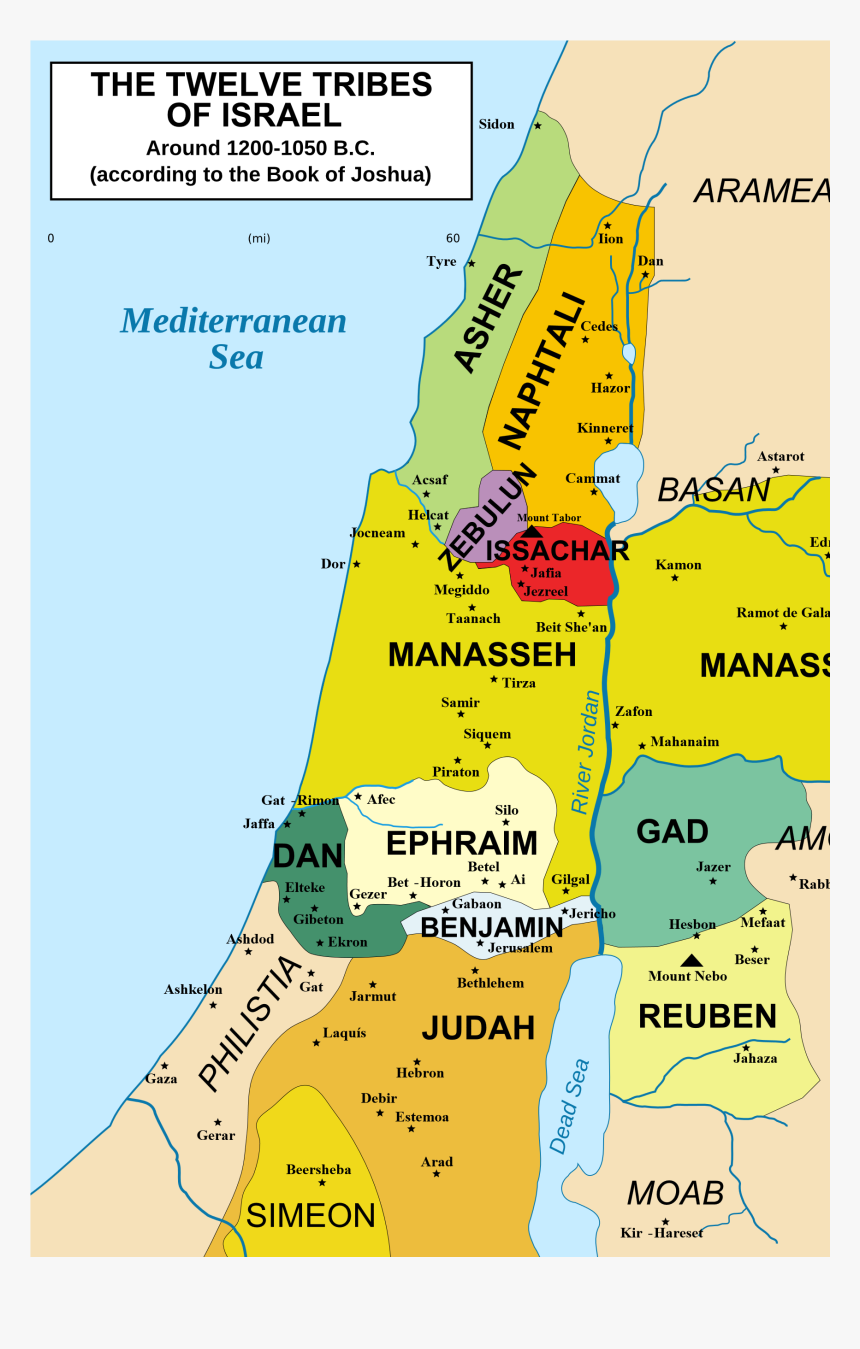 12 Tribes Of Israel Map, HD Png Download, Free Download