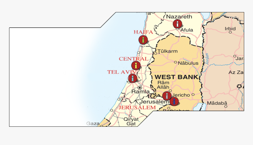 Map Of Israel - Israel Palestine Map, HD Png Download, Free Download