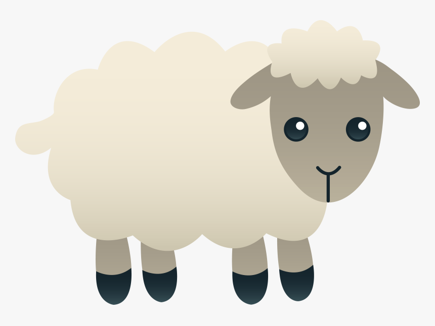 White Sheep Clipart Transparent Background - Cute Sheep Clipart, HD Png Download, Free Download