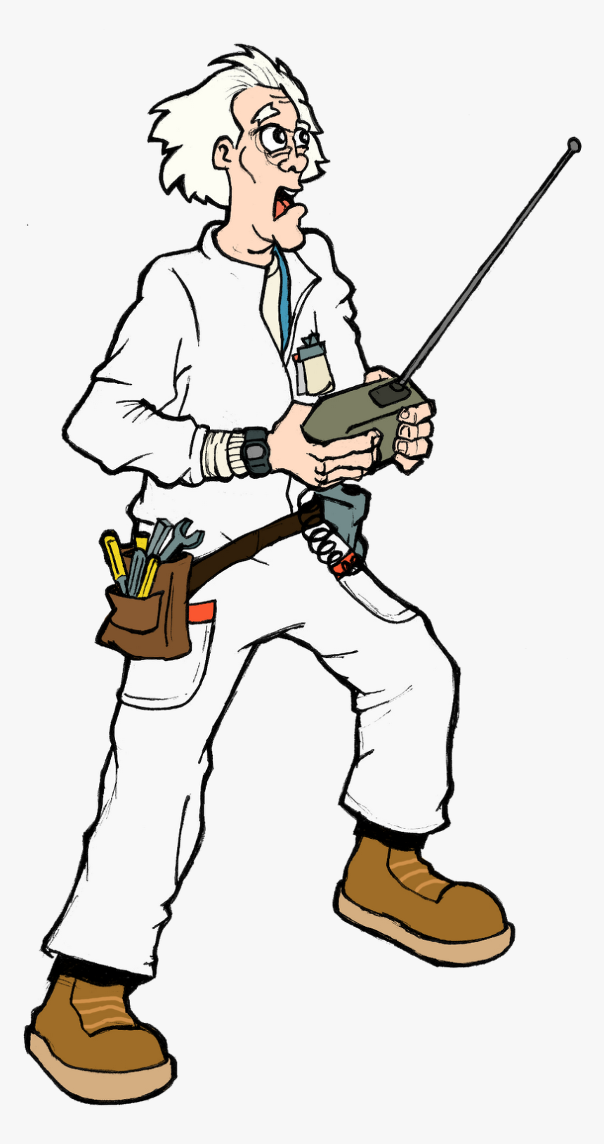 Emmett Brown / Doc Brown , Png Download - Doc Back To The Future Cartoon, Transparent Png, Free Download