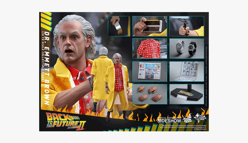 Hot Toys Doc Emmett Brown, HD Png Download, Free Download