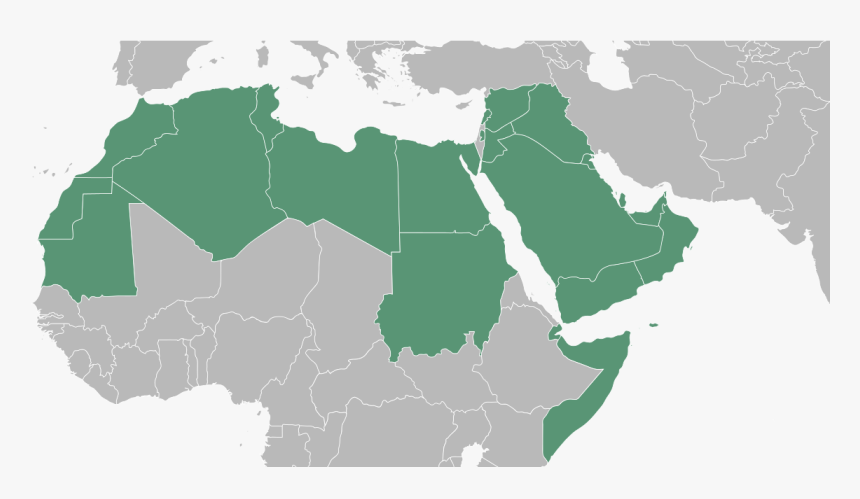 Blank Map Of Arab World , Png Download - Arab World Map Blank, Transparent Png, Free Download