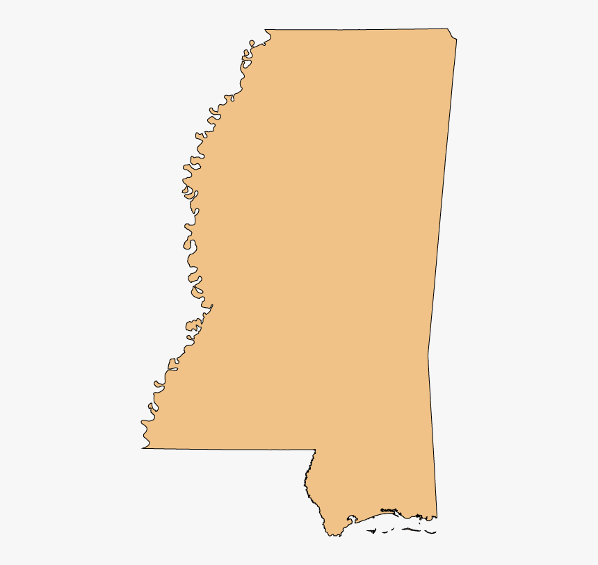 Mississippi Outline Png - Map Of Mississippi, Transparent Png, Free Download