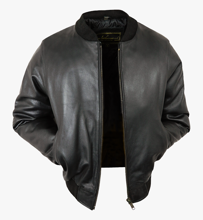 Leather Jacket Png - Zip Up Black Leather Jacket Transparent Background, Png Download, Free Download