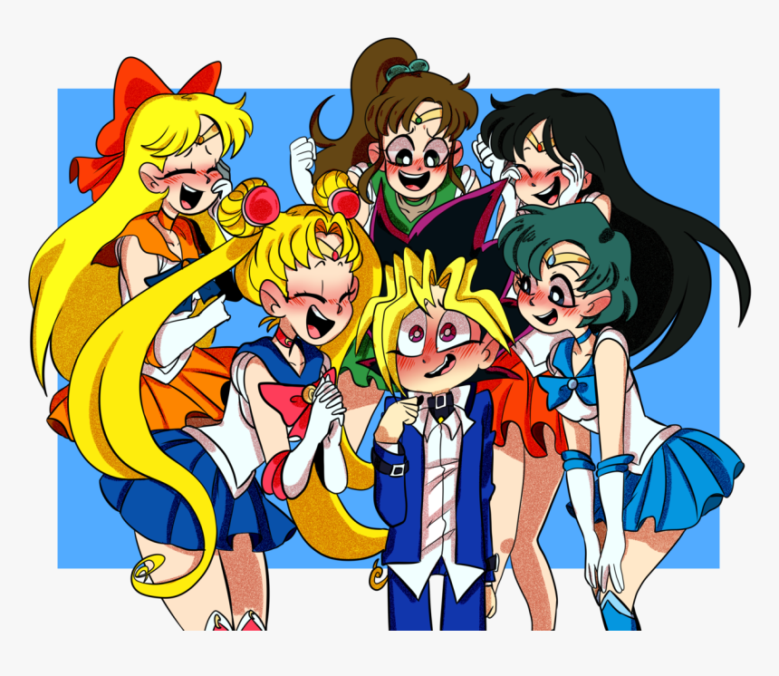 “sailor Senshi Meets Yugi Muto 
” - Tea Gardner And Yugi Muto, HD Png Download, Free Download