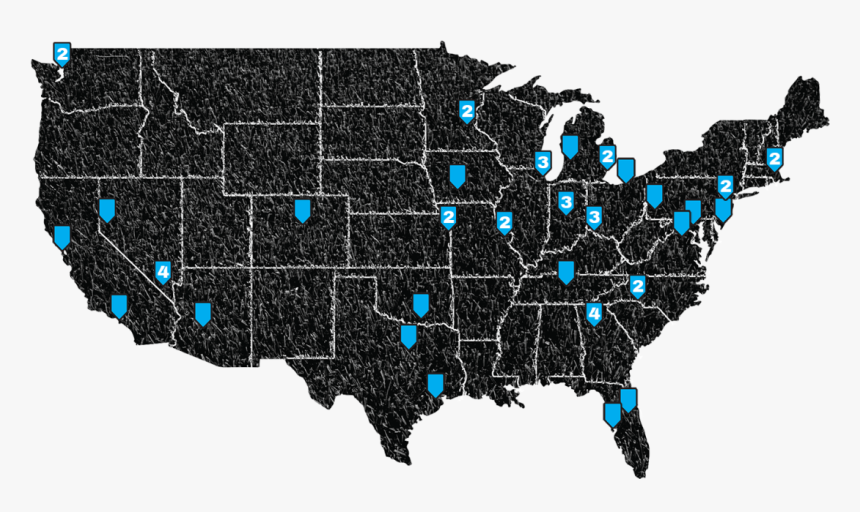 America-map - Glazier Clinics 2020, HD Png Download, Free Download