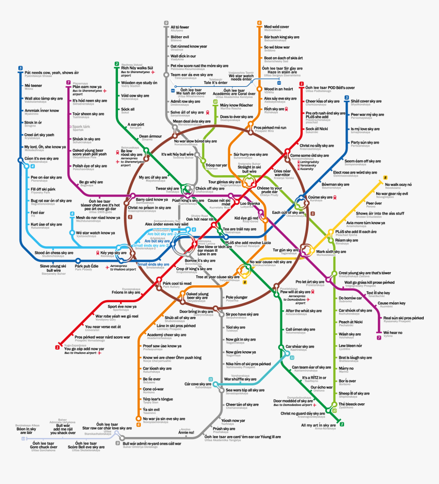A Map Of The Moscow Metro - English Moscow Metro Map, HD Png Download, Free Download