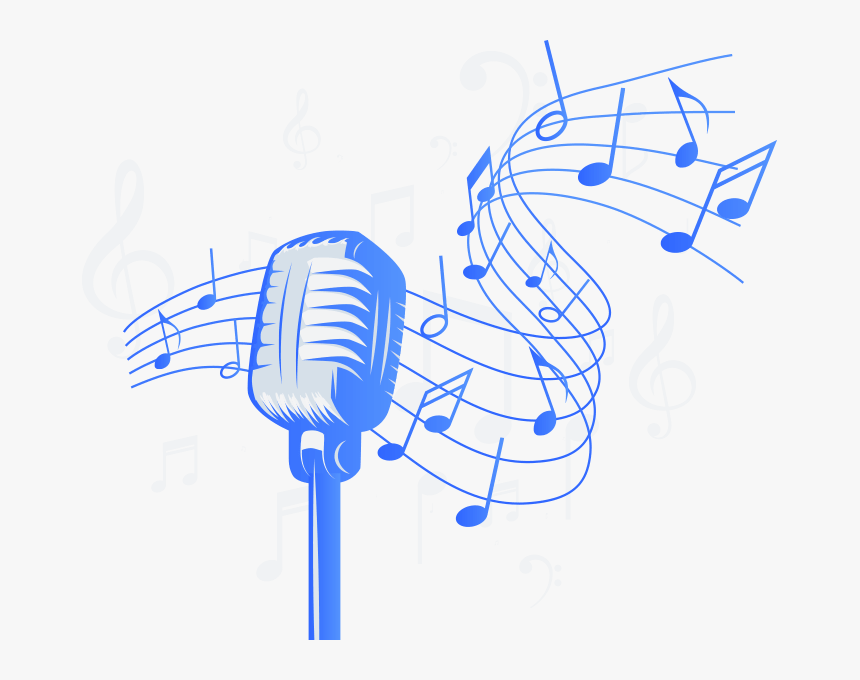 Transparent Escuchar Musica Clipart - Microphone With Music Notes Png, Png Download, Free Download
